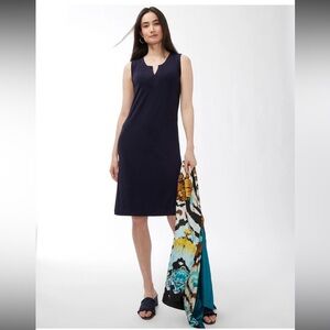 Chico’s Travelers Classic Kaftan Navy dress size 2 like new